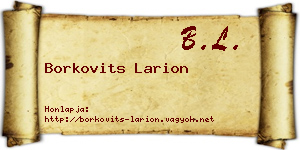 Borkovits Larion névjegykártya